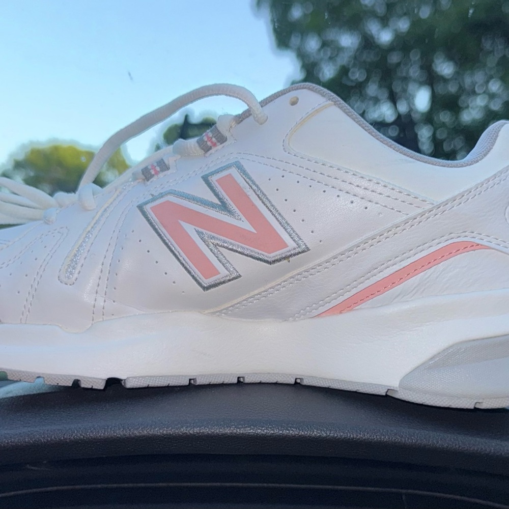 New Balance White and Pink Athletic Shoes
